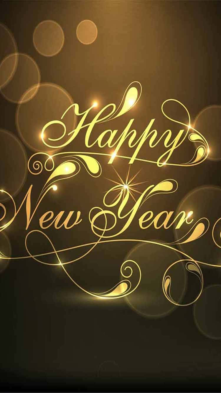 New Year Iphone Greeting Gold Aesthetic Background