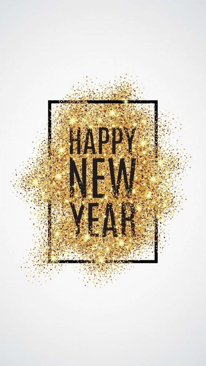Happy New Year Gold Glitter Background Wallpaper