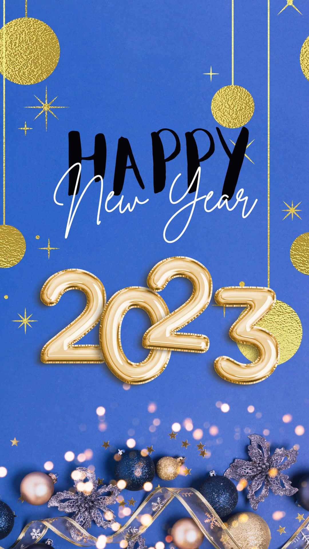 Happy New Year 2023 Decoration Phone Wallpaper