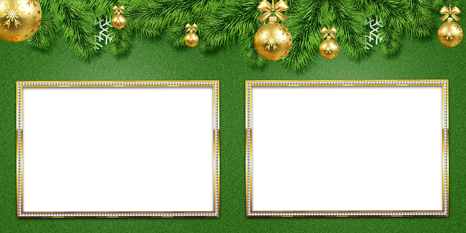 New Year Photo Frames Green Background PNG