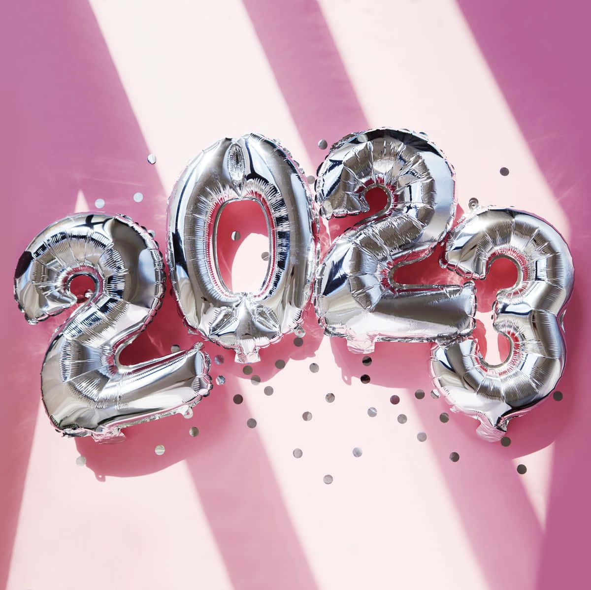 Imagemde Balões Cor-de-rosa De Ano Novo 2023