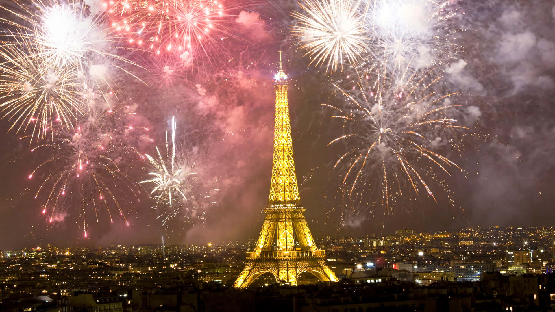 Nytårbillede Af Eiffeltårnet.