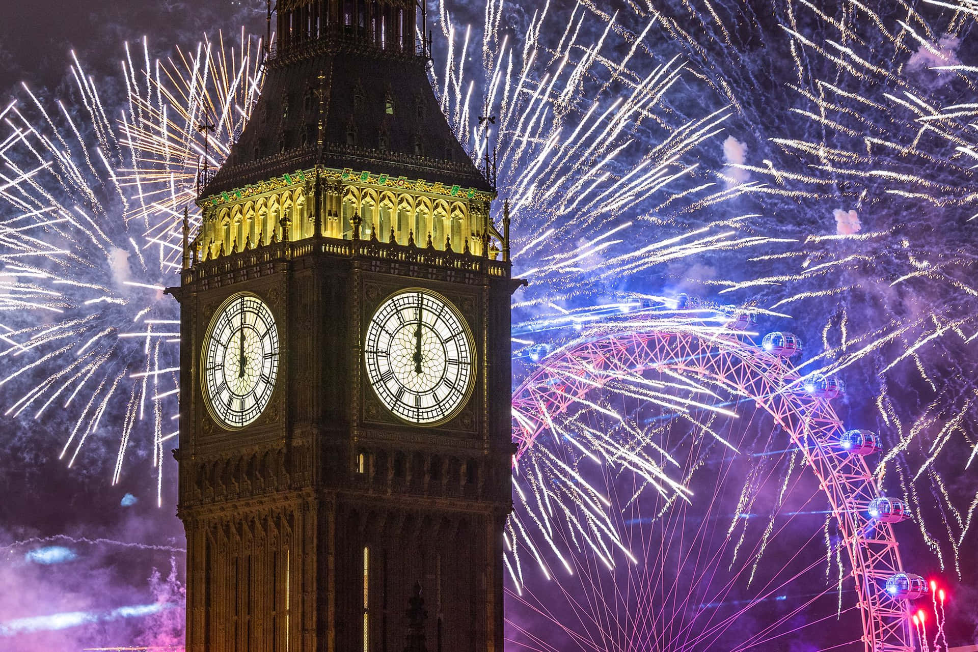 Celebrating the New Year - Midnight Fireworks Display