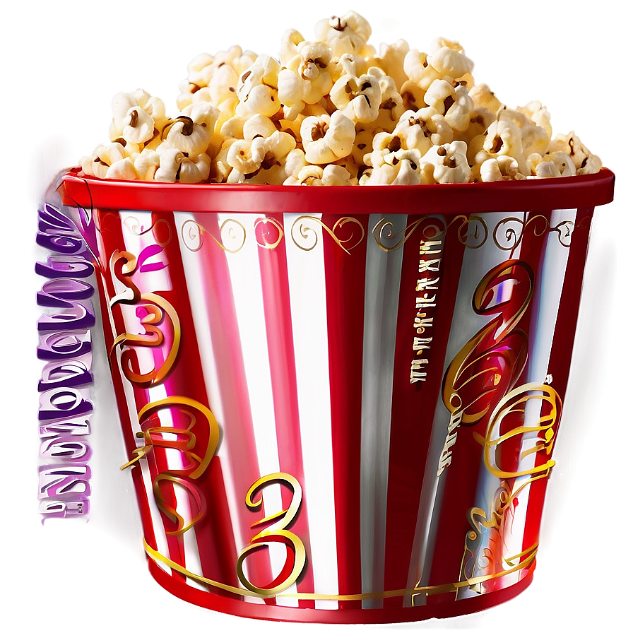 New Year's Celebration Popcorn Bucket Png 06132024 PNG