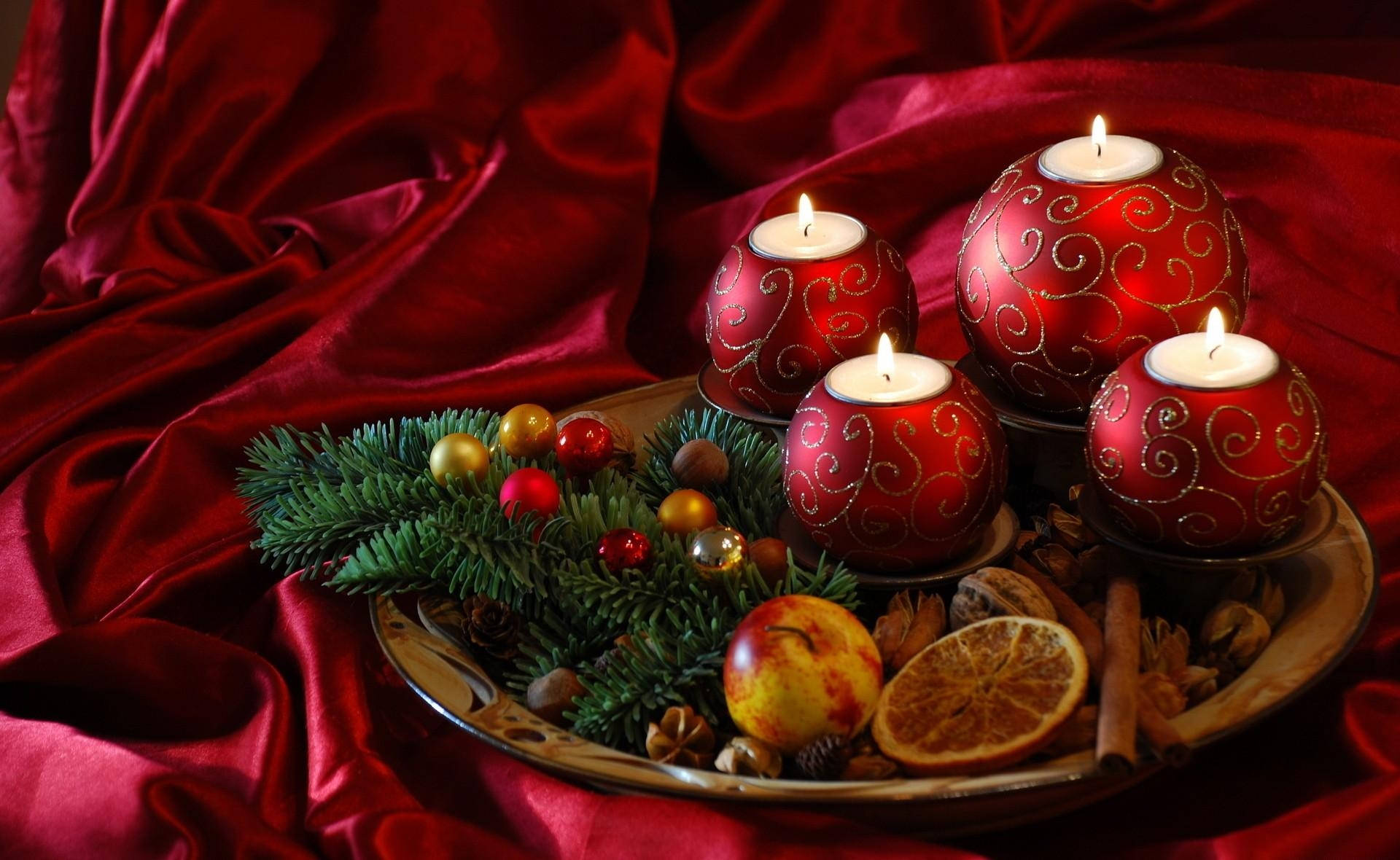 New Year's Festive Candles And Decorations