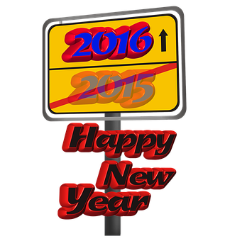 New Year2016 Celebration Sign PNG