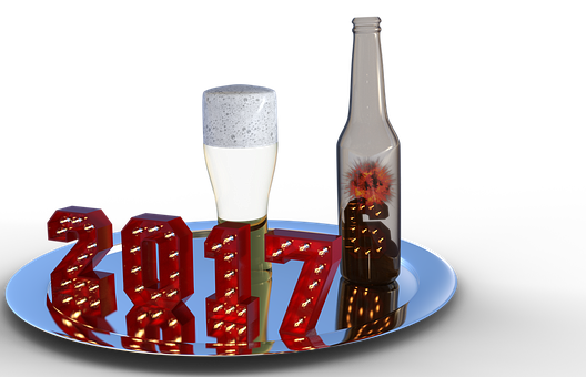 New Year2017 Celebration Beerand Lights PNG