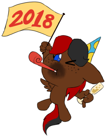 New Year2018 Celebratory Cartoon Dog PNG