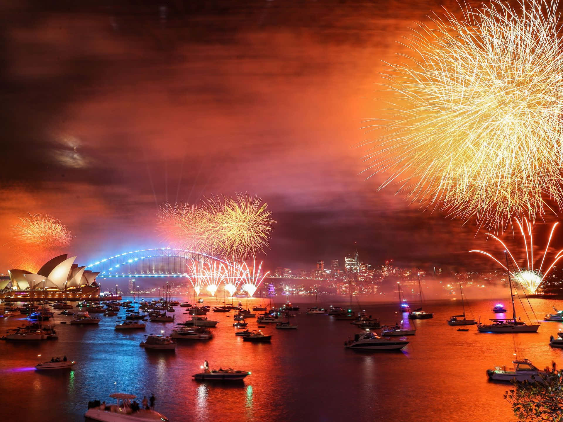 Vibrant New Year's Eve Fireworks Display
