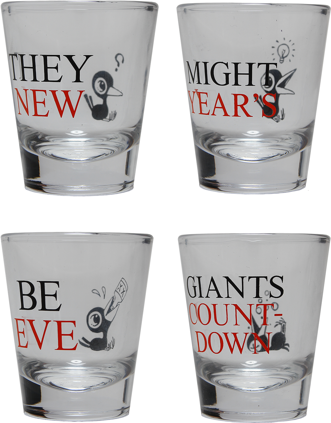 New Years Eve Countdown Shot Glasses PNG