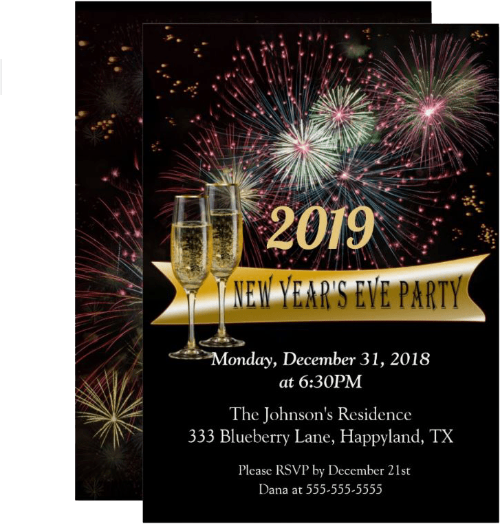 New Years Eve Party Invitation2019 PNG