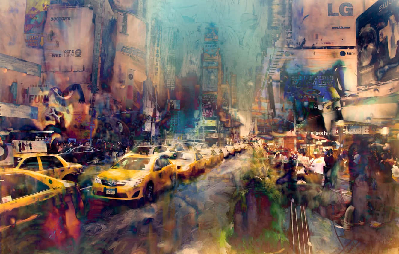 An artistic view of New York City Wallpaper