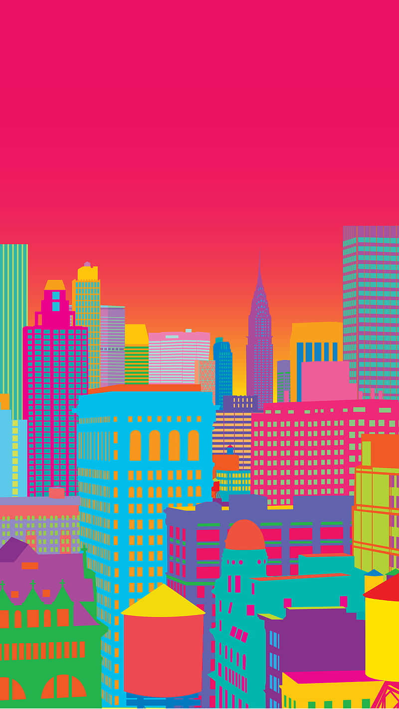 Opdag det fantastiske ved New York-kunst med farverig tapet. Wallpaper