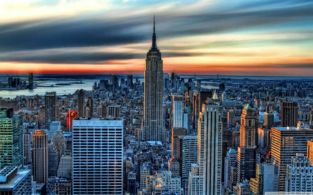 Upplevden Magnifika Utsikten Av New York City I 4k Ultra Hd. Wallpaper