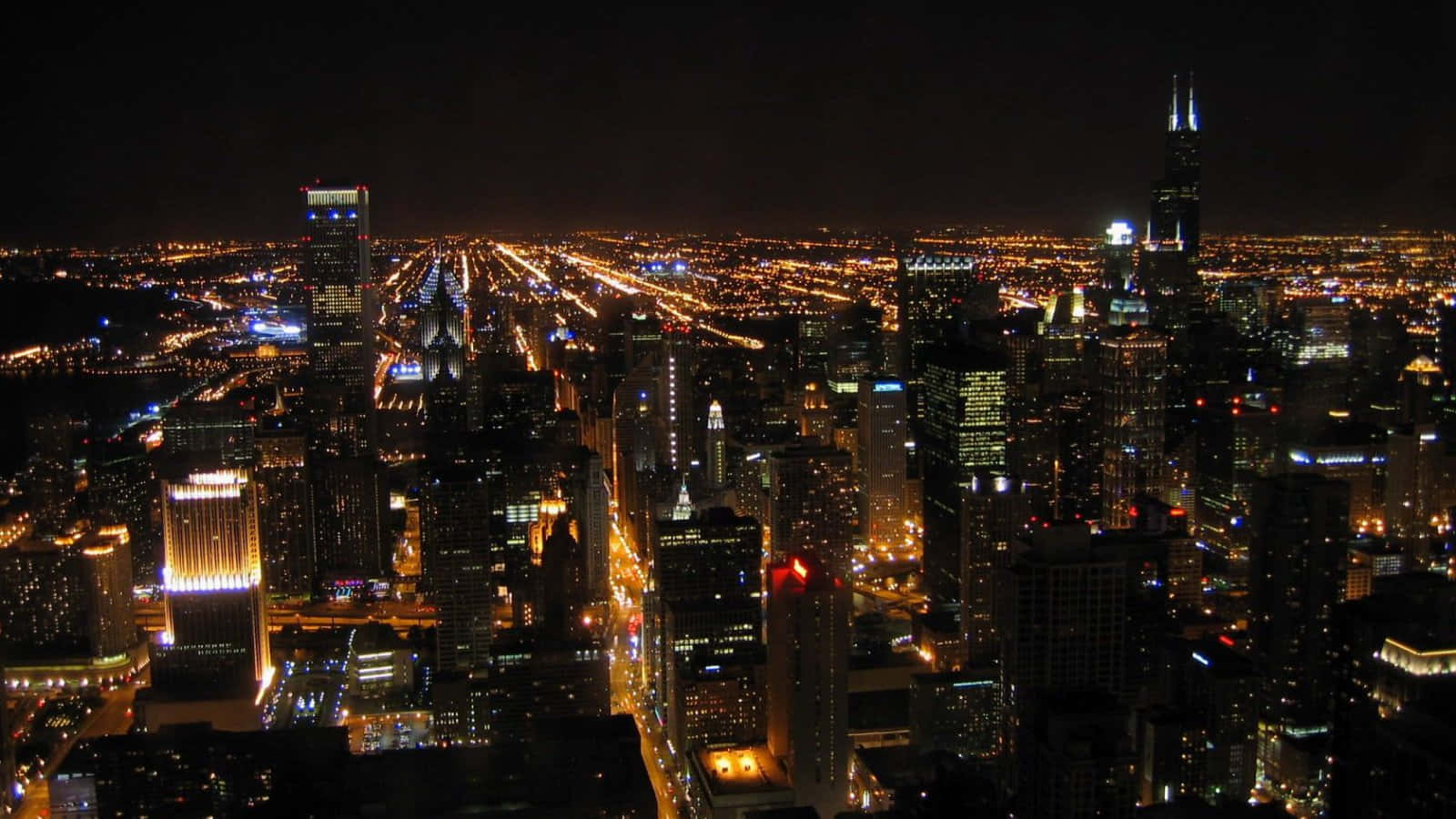 Imagende La Ciudad De Nueva York De Noche Tomada Desde El Aire.