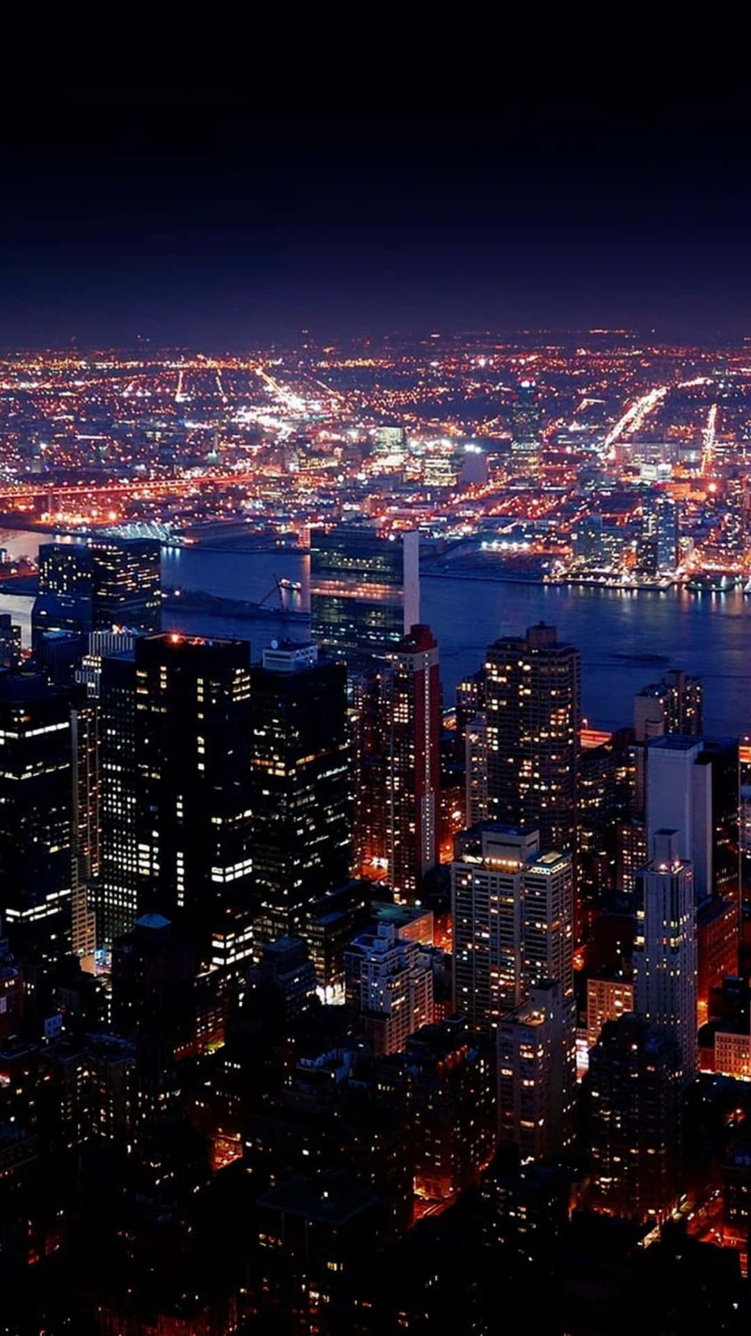 Newyork City På Natten Mobilbild.