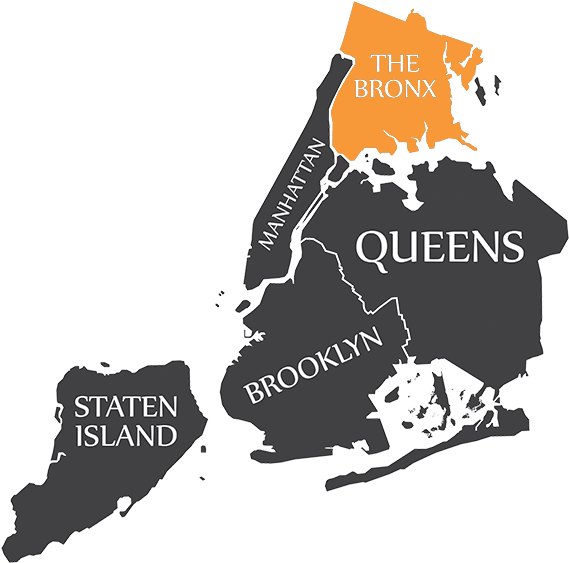 New York City Boroughs Map PNG