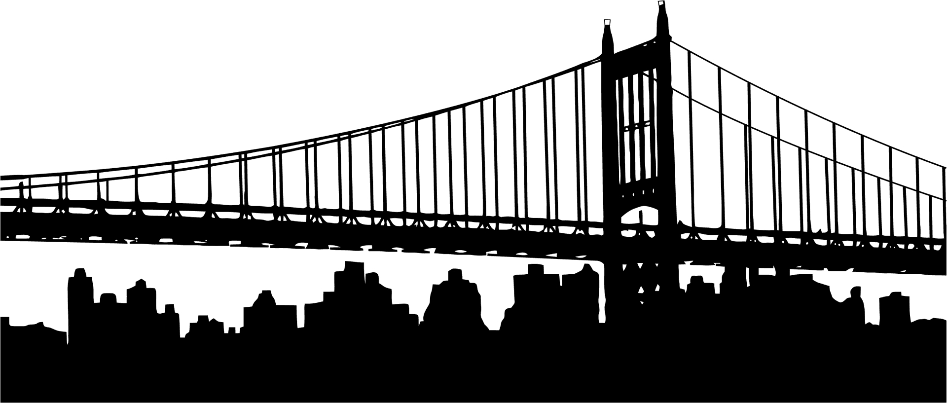 New York City Bridge Silhouette PNG