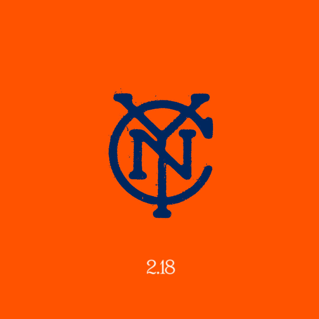 Logodel New York City Fc En Estética Naranja Arte Digital. Fondo de pantalla