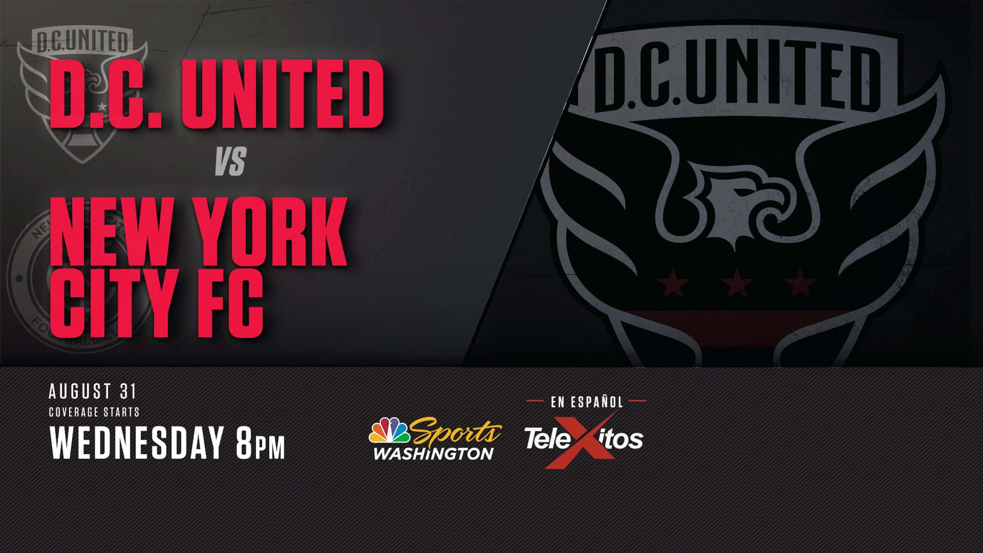 New York City Fc Versus Dc United Game Announcement Graphic Wallpaper