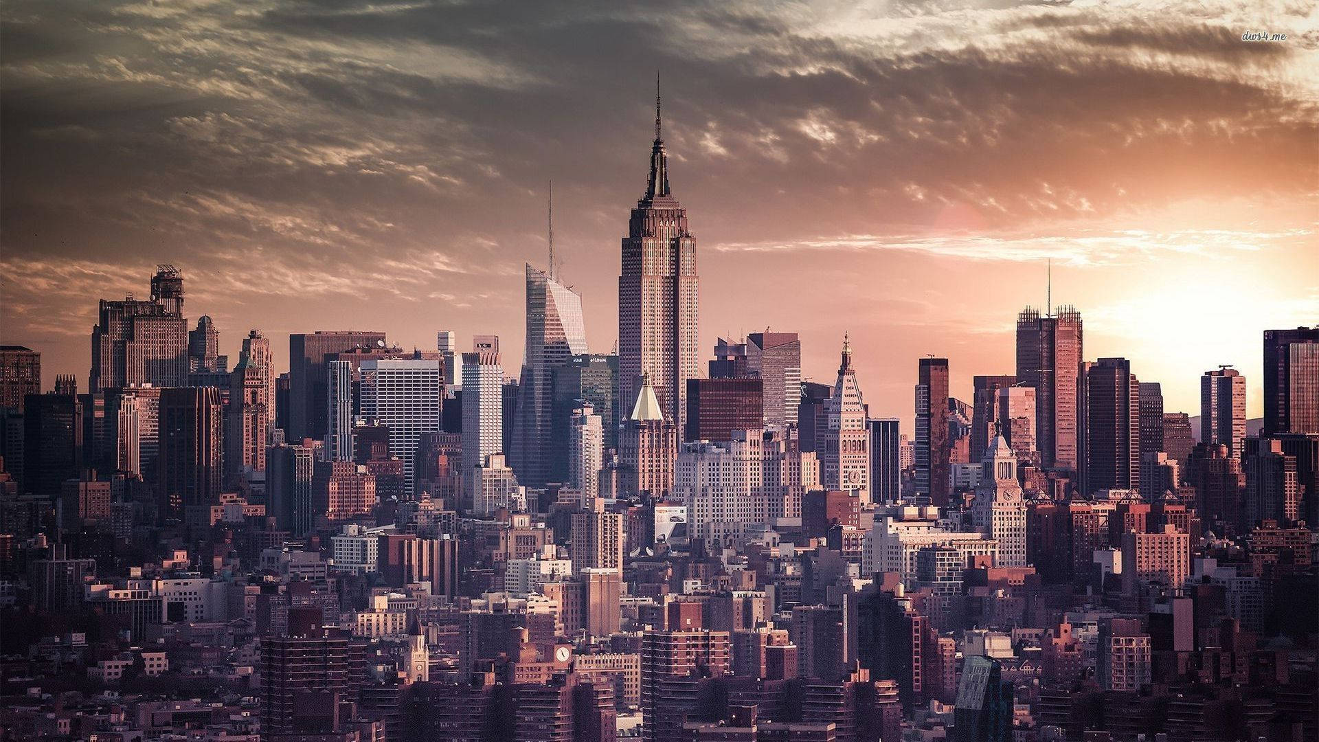 New York City Golden Sunset Wallpaper