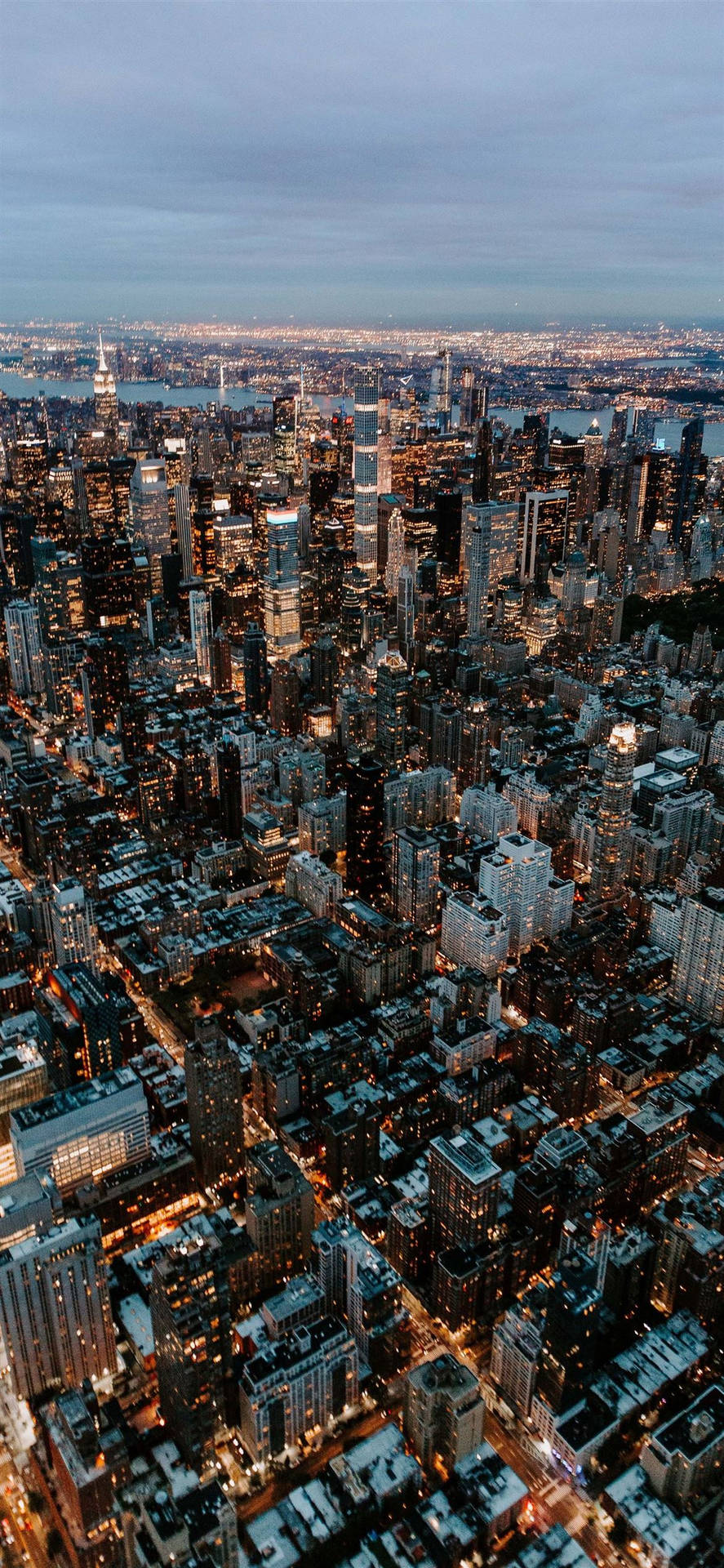 Vistaaérea De La Ciudad De Nueva York En Iphone X. Fondo de pantalla