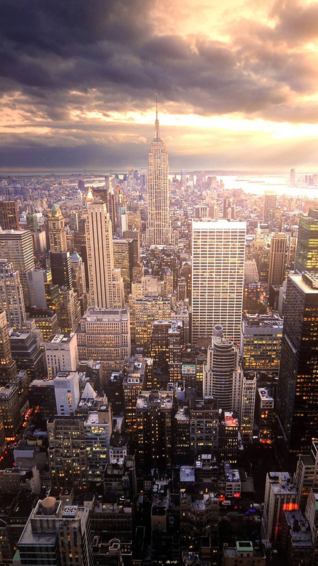 Newyork City Iphone X Bei Sonnenaufgang Wallpaper