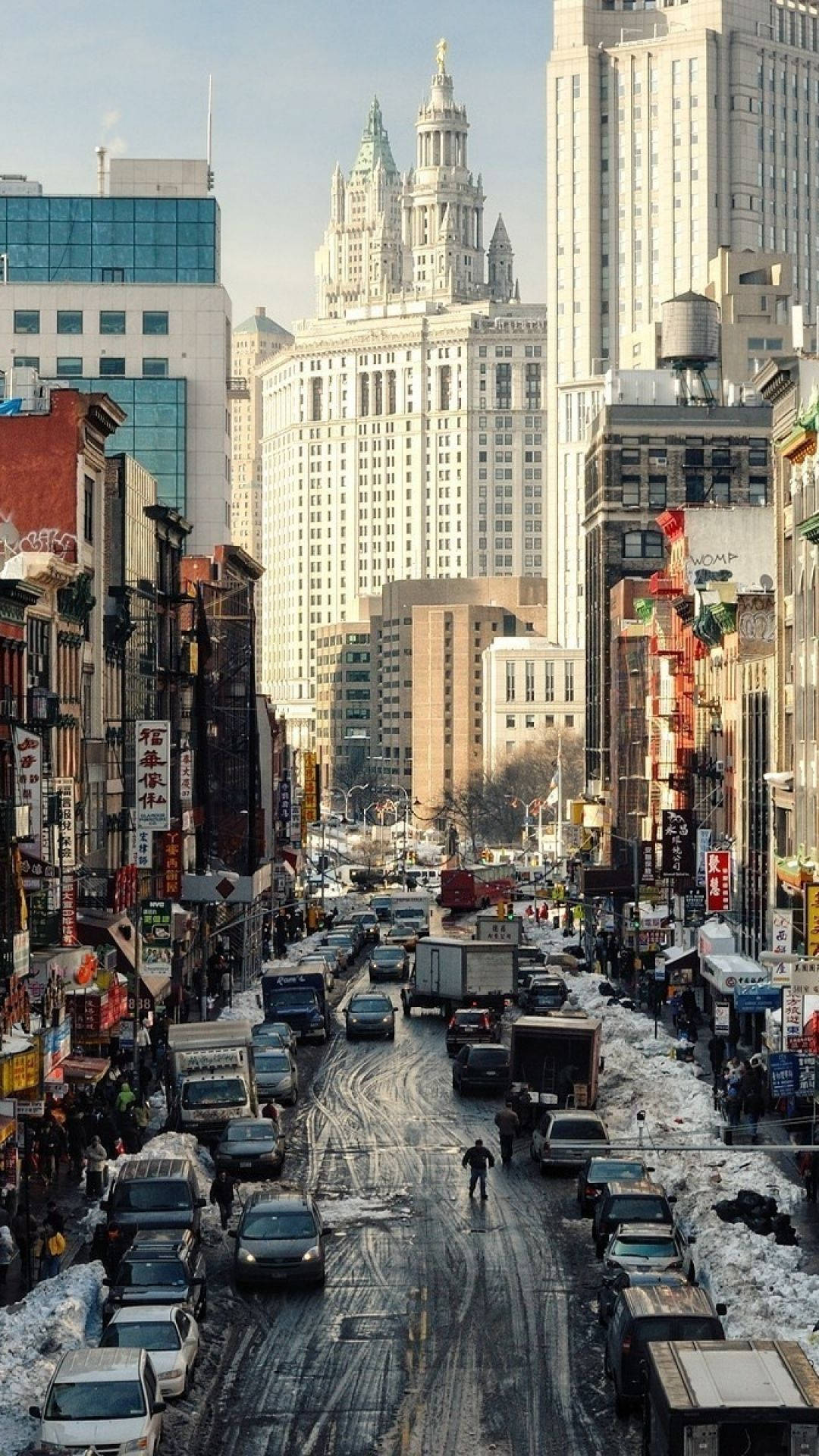 Iphonex De La Ciudad De Nueva York En Chinatown Fondo de pantalla