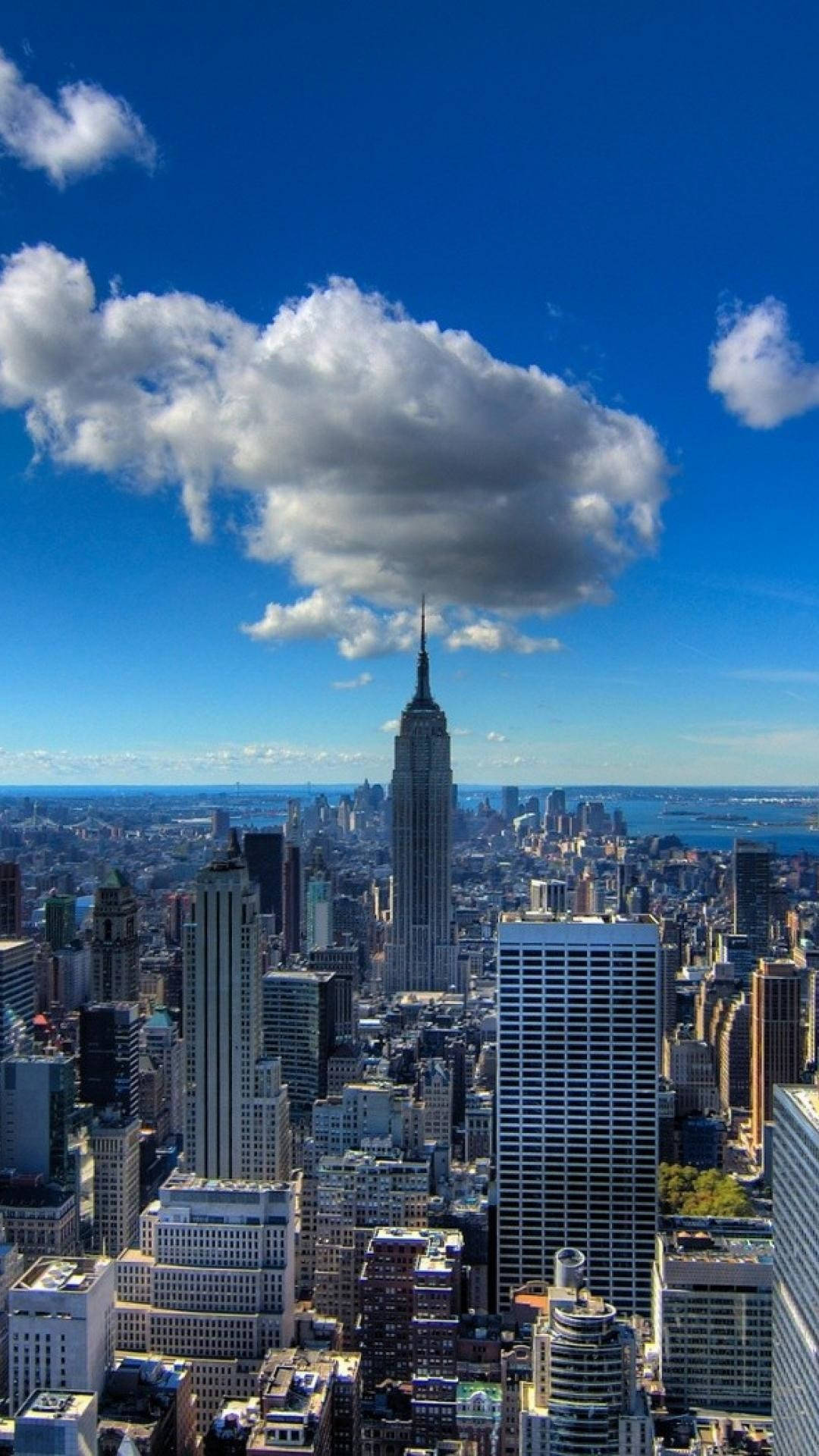 New York City iPhone X Cloud and Buildings Wallpaper