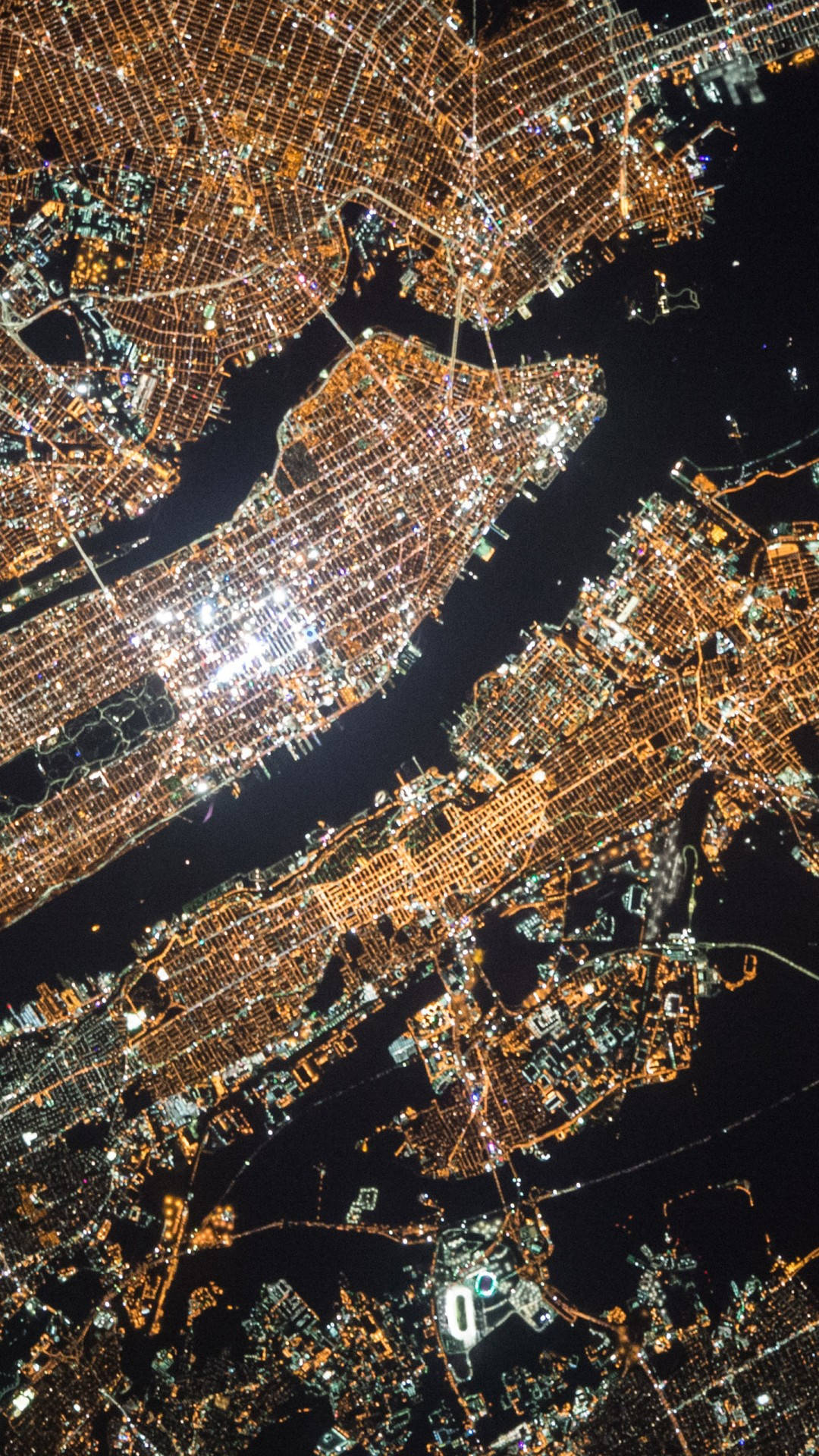 Vistasatelital De La Ciudad De Nueva York En Iphone X Fondo de pantalla