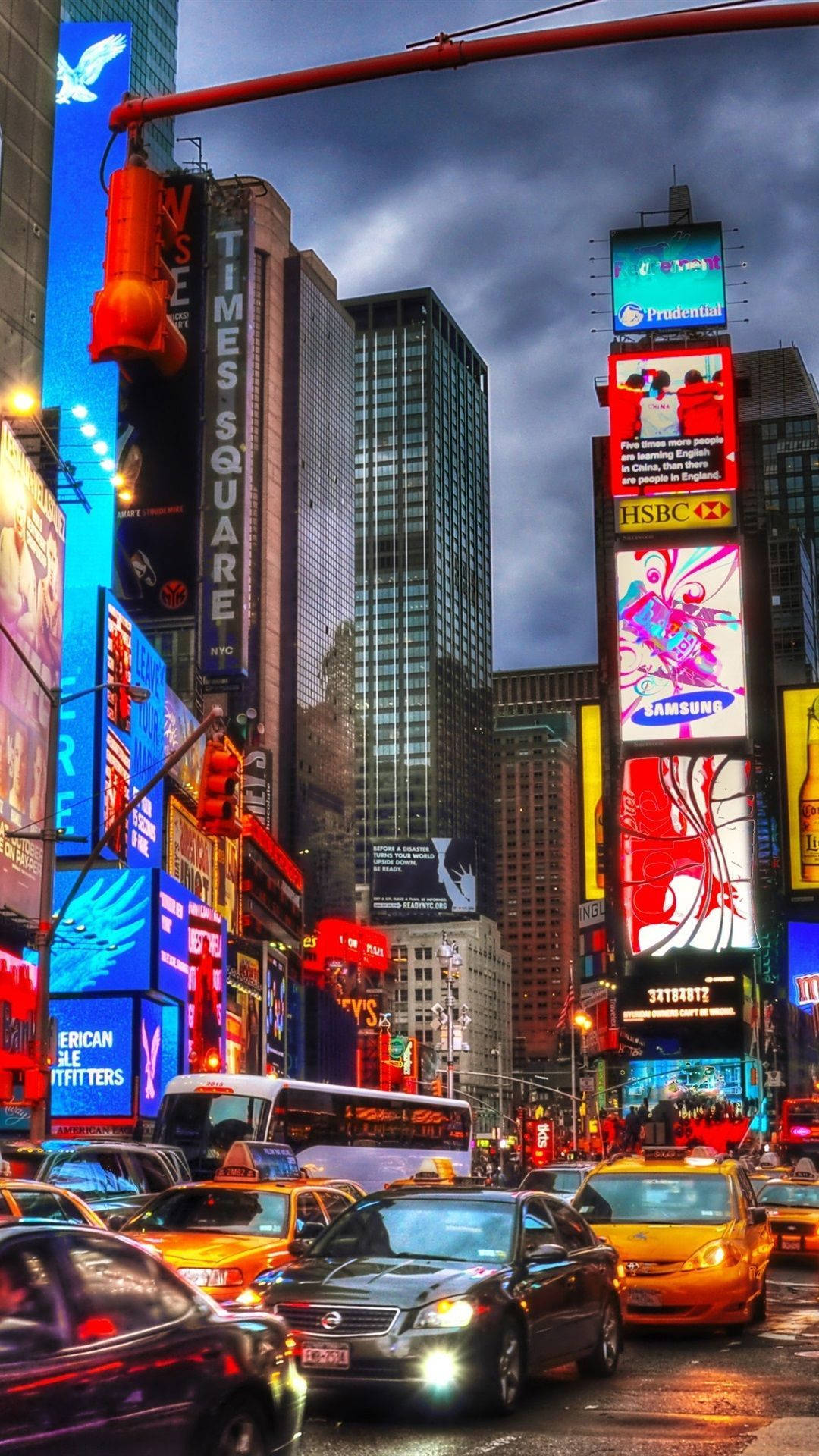 Tapetför Datorn Eller Mobilen: New York City Iphone X Times Square. Wallpaper