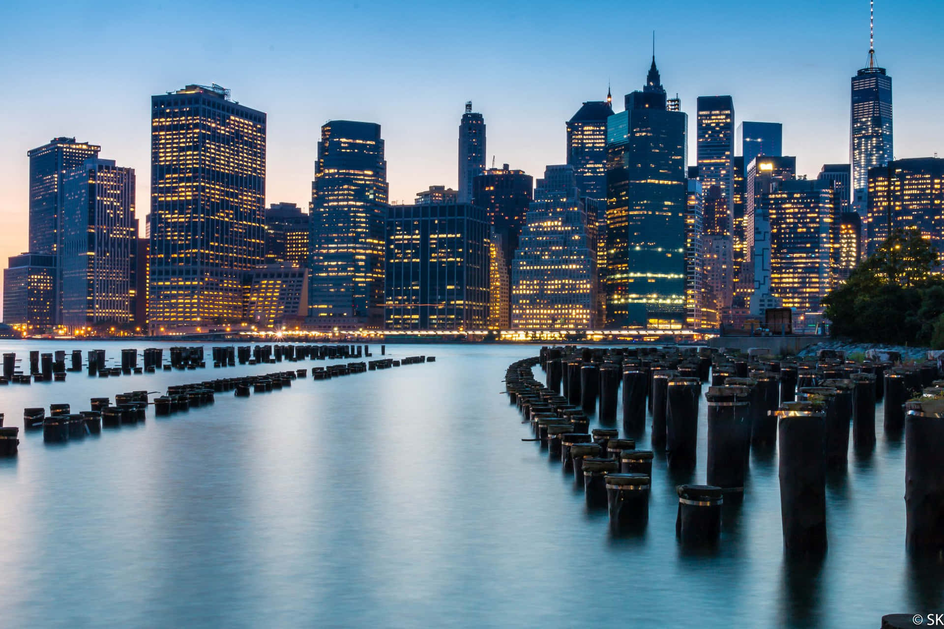 The Glittering City - A View of New York City Wallpaper