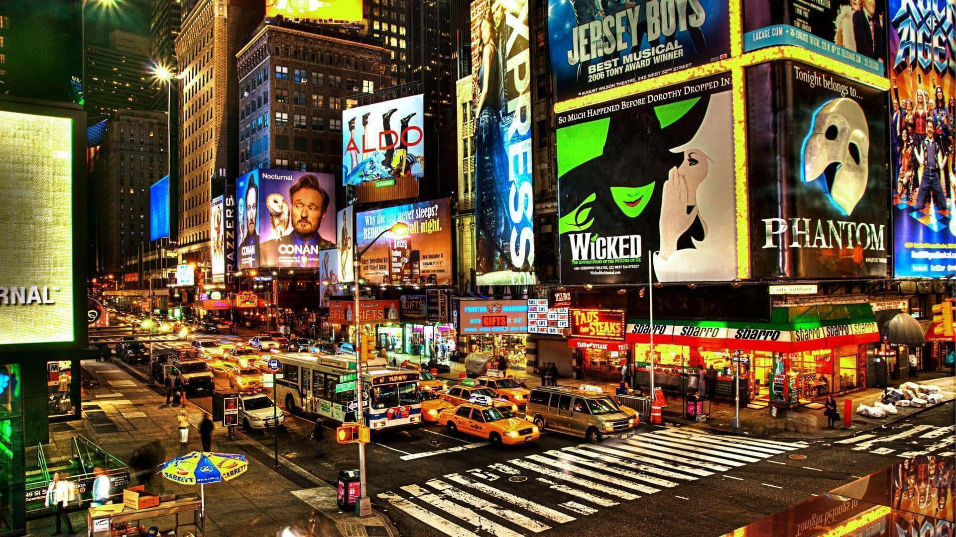 Stunning Time Square New York City Laptop Wallpaper