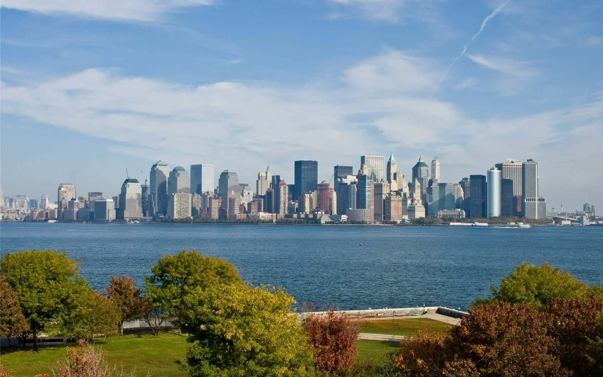 View From Afar Of New York City Laptop Wallpaper