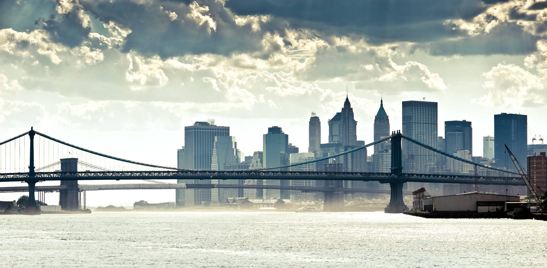New York City Manhattan Bridge Panorama Wallpaper