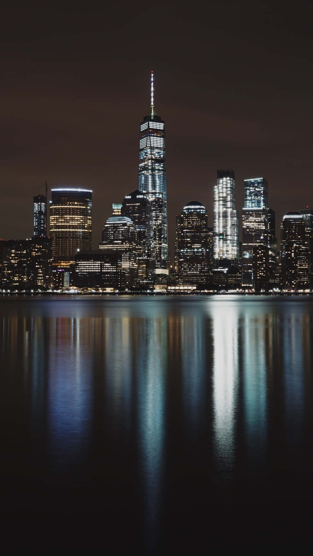 Night view of New York City from its iconic skyline Wallpaper