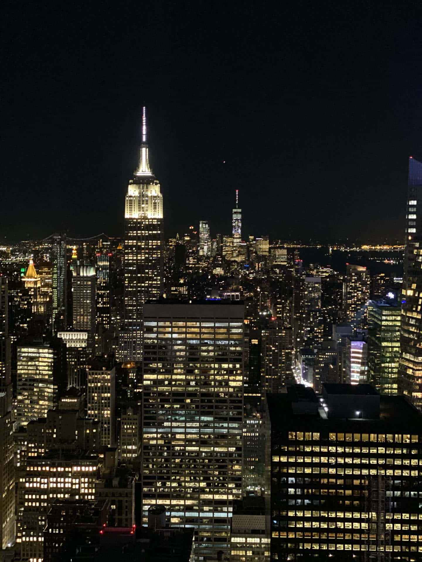 Nuevayork De Noche En Negro, Iphone. Fondo de pantalla