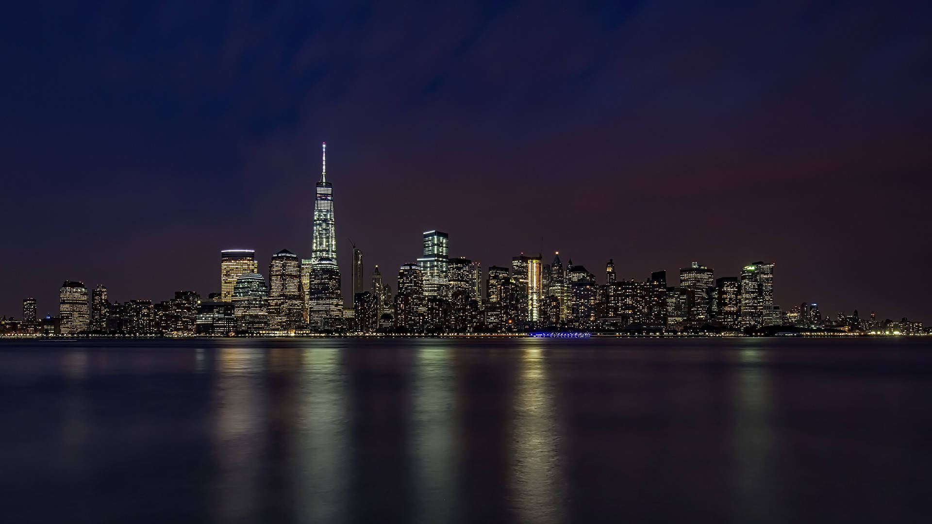 Newyork City Nachthimmel Oder New York City Im Nachtlicht Wallpaper