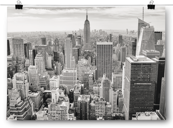 New_ York_ City_ Skyline_ Black_and_ White PNG