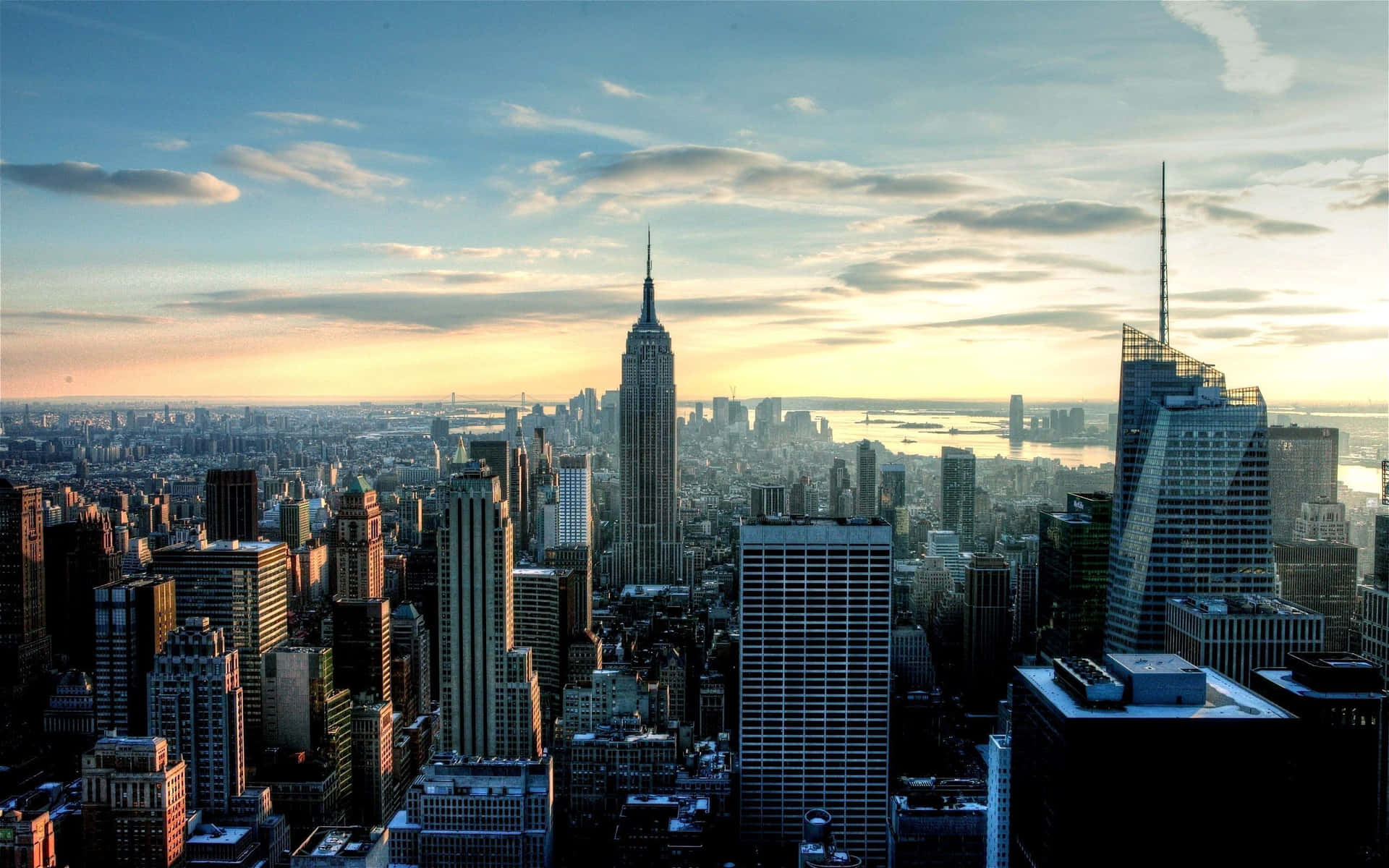 New York City Skyline Dusk Wallpaper