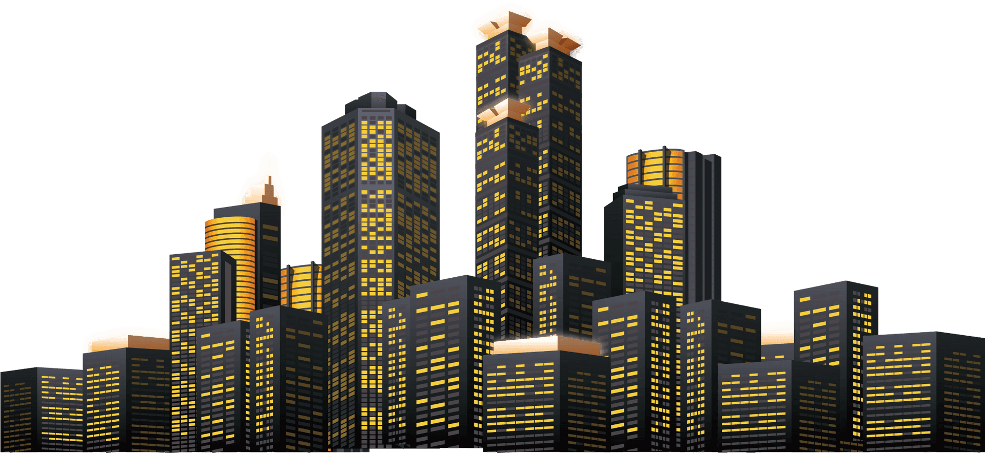 New York City Skyline Illustration PNG