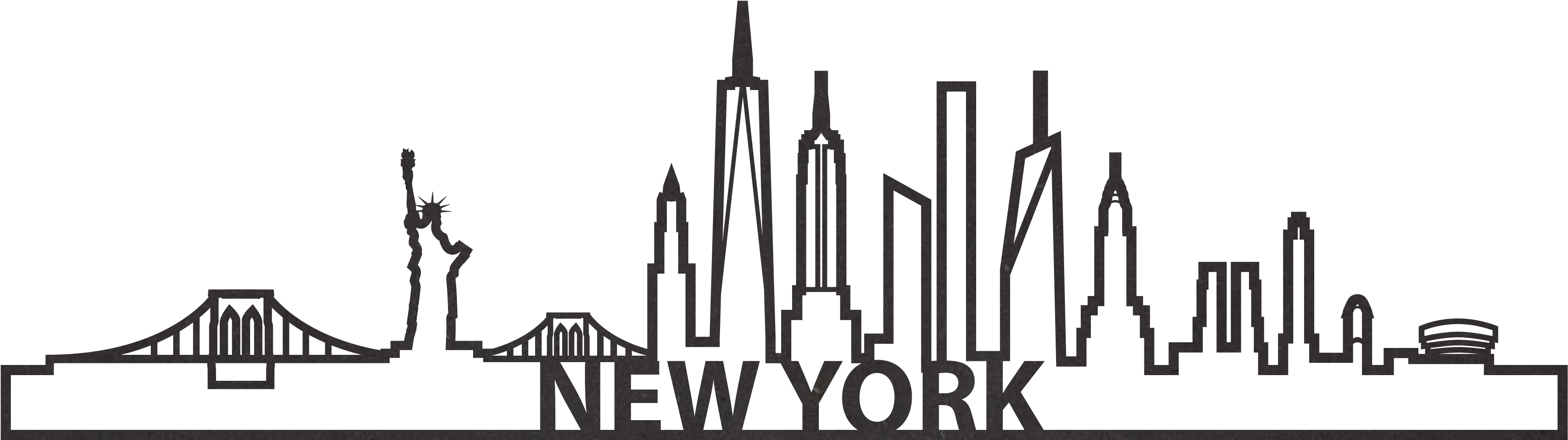 Download New York City Skyline Silhouette | Wallpapers.com
