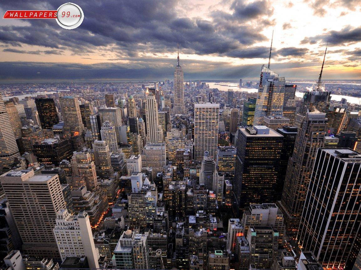 New York City Skyline Top View