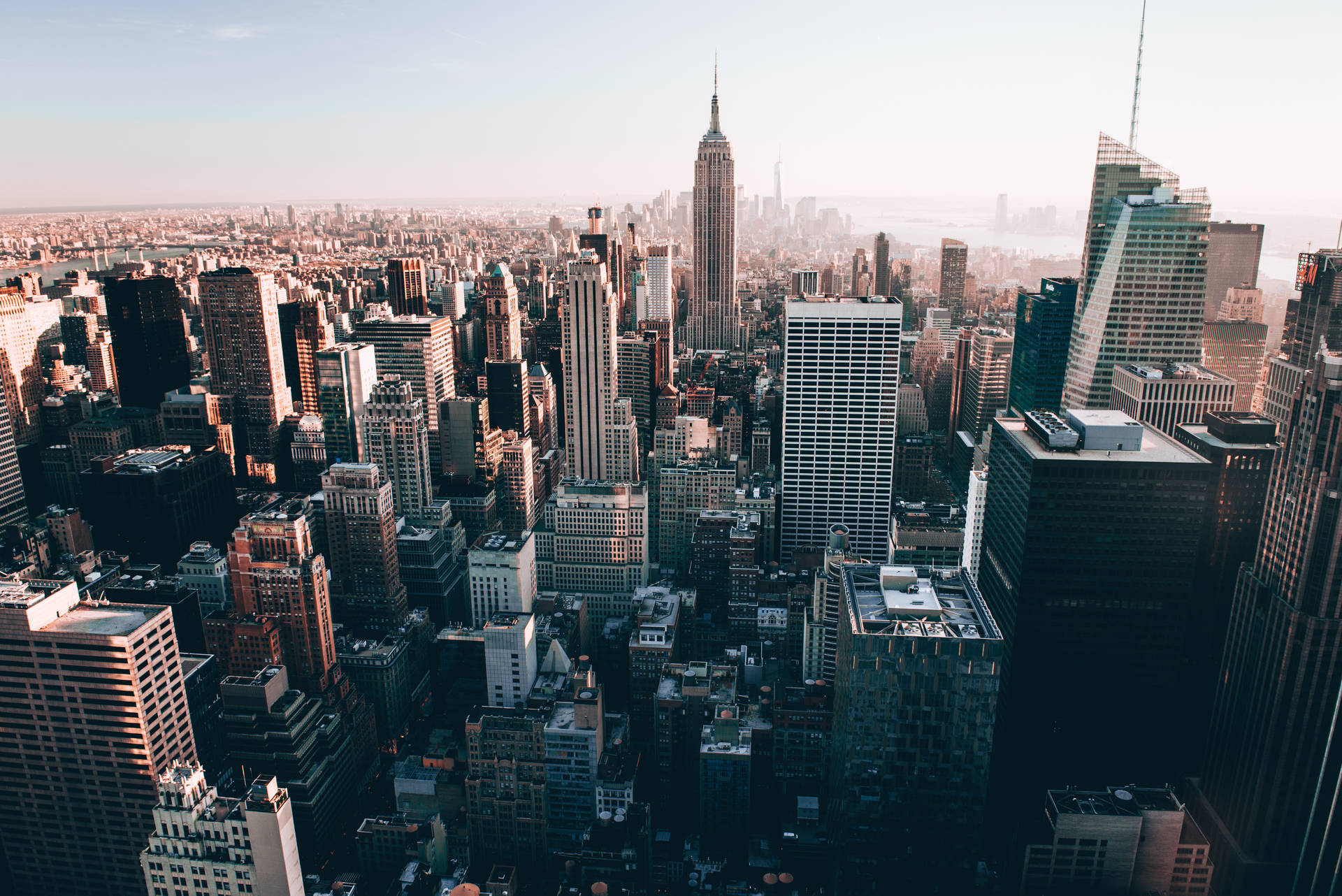 New York City Skyscrapers Aerial View Wallpaper