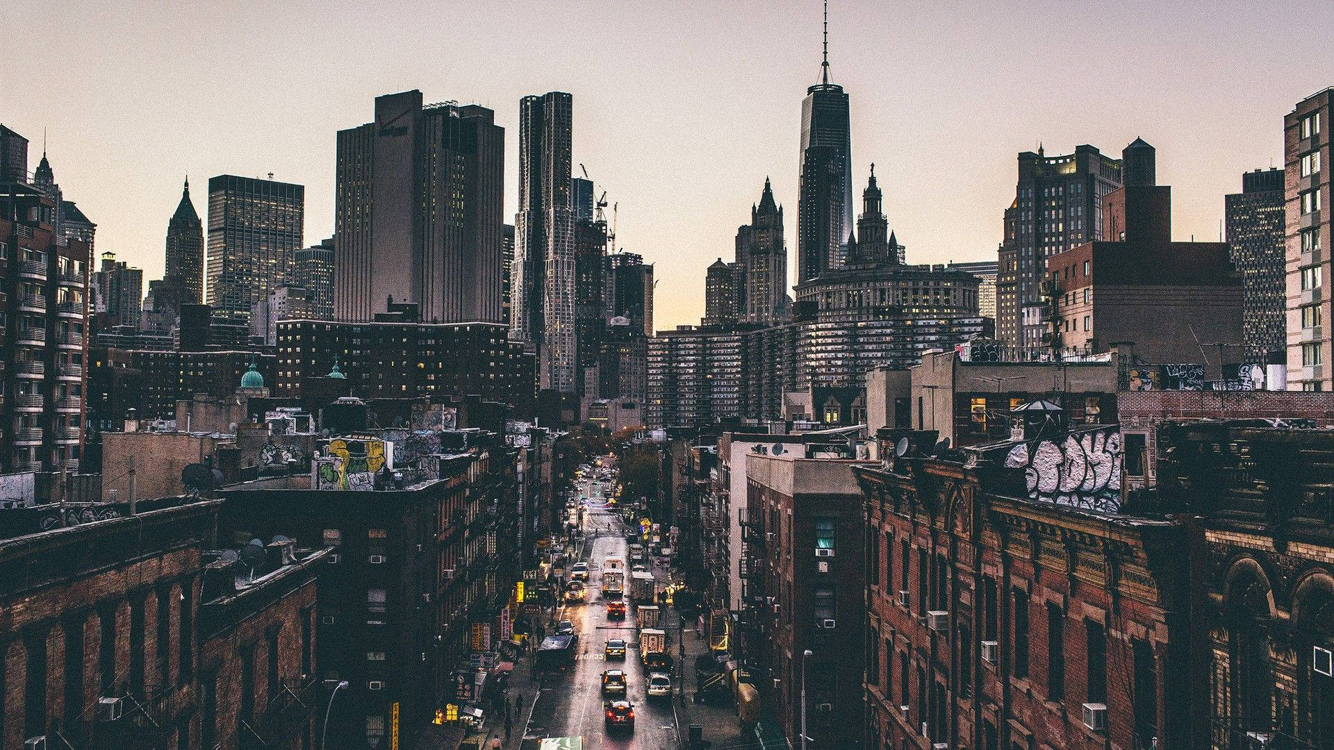 New York City Streets Drone Shot