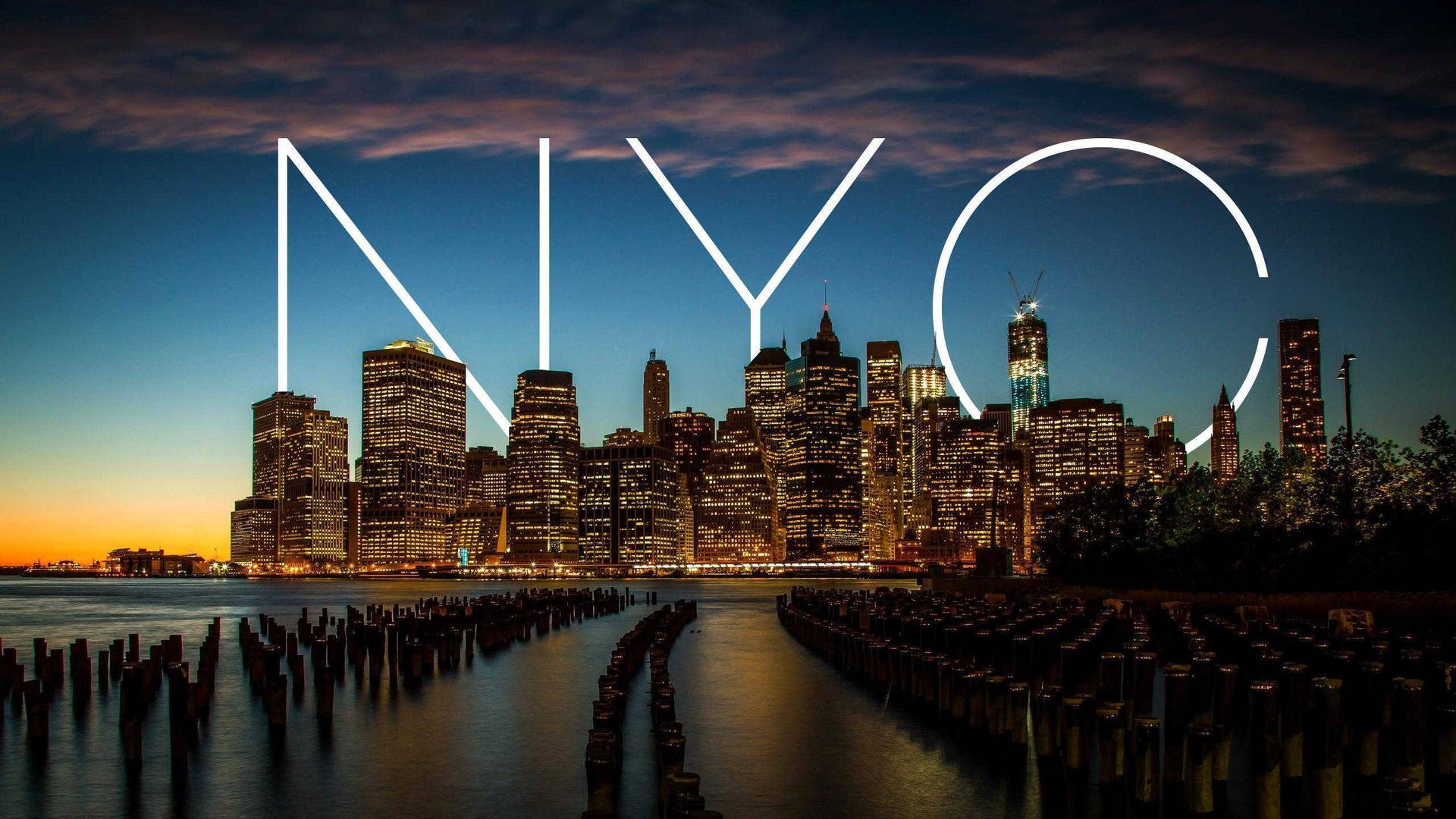 New York City with NYC text Wallpaper