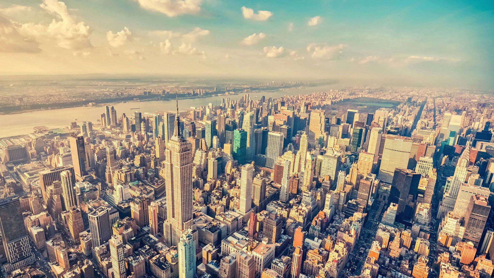 New York Cityscape Aerial View Wallpaper