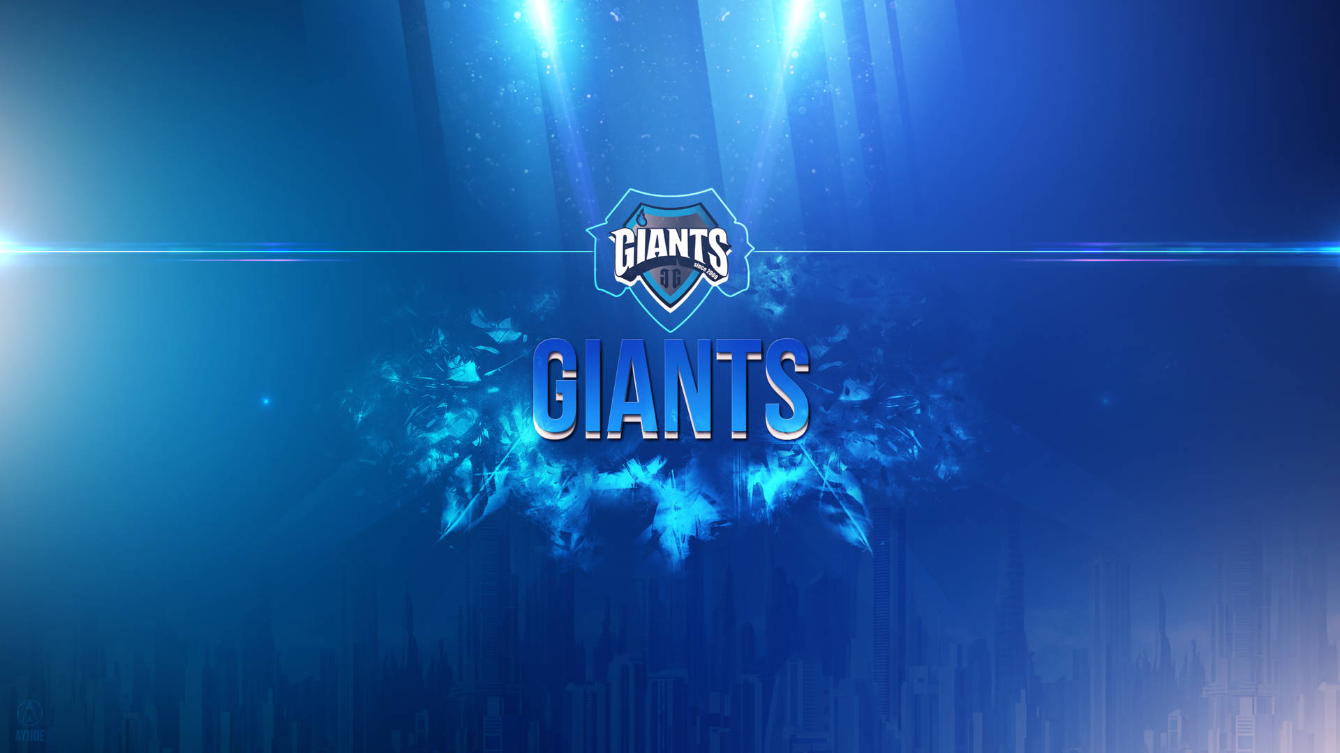 New York Giants Blue Flame Wallpaper