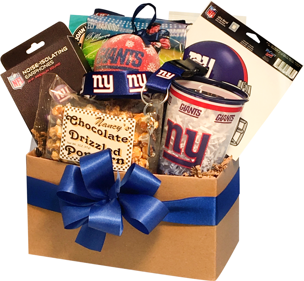New York Giants Themed Gift Basket PNG