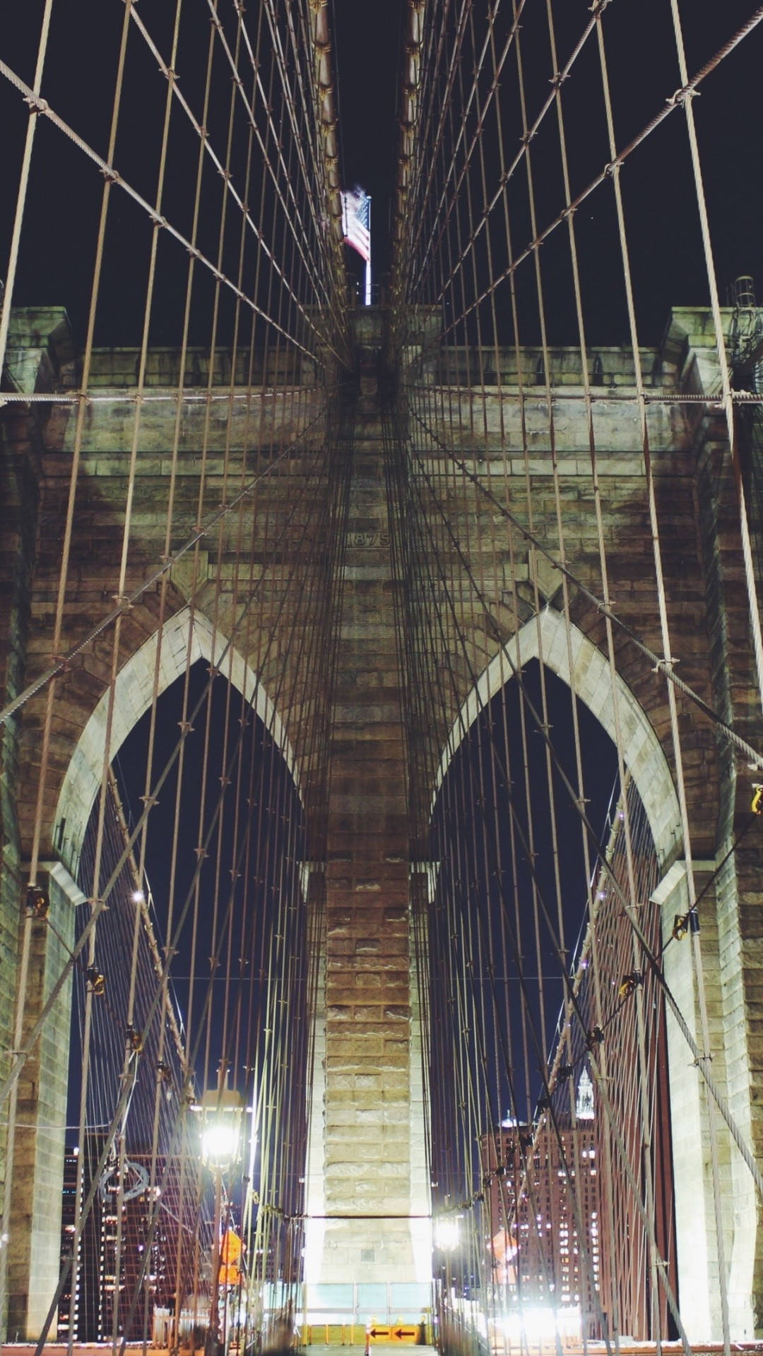 Altadefinizione Di New York Sul Mio Iphone, Ponte Di Brooklyn. Sfondo
